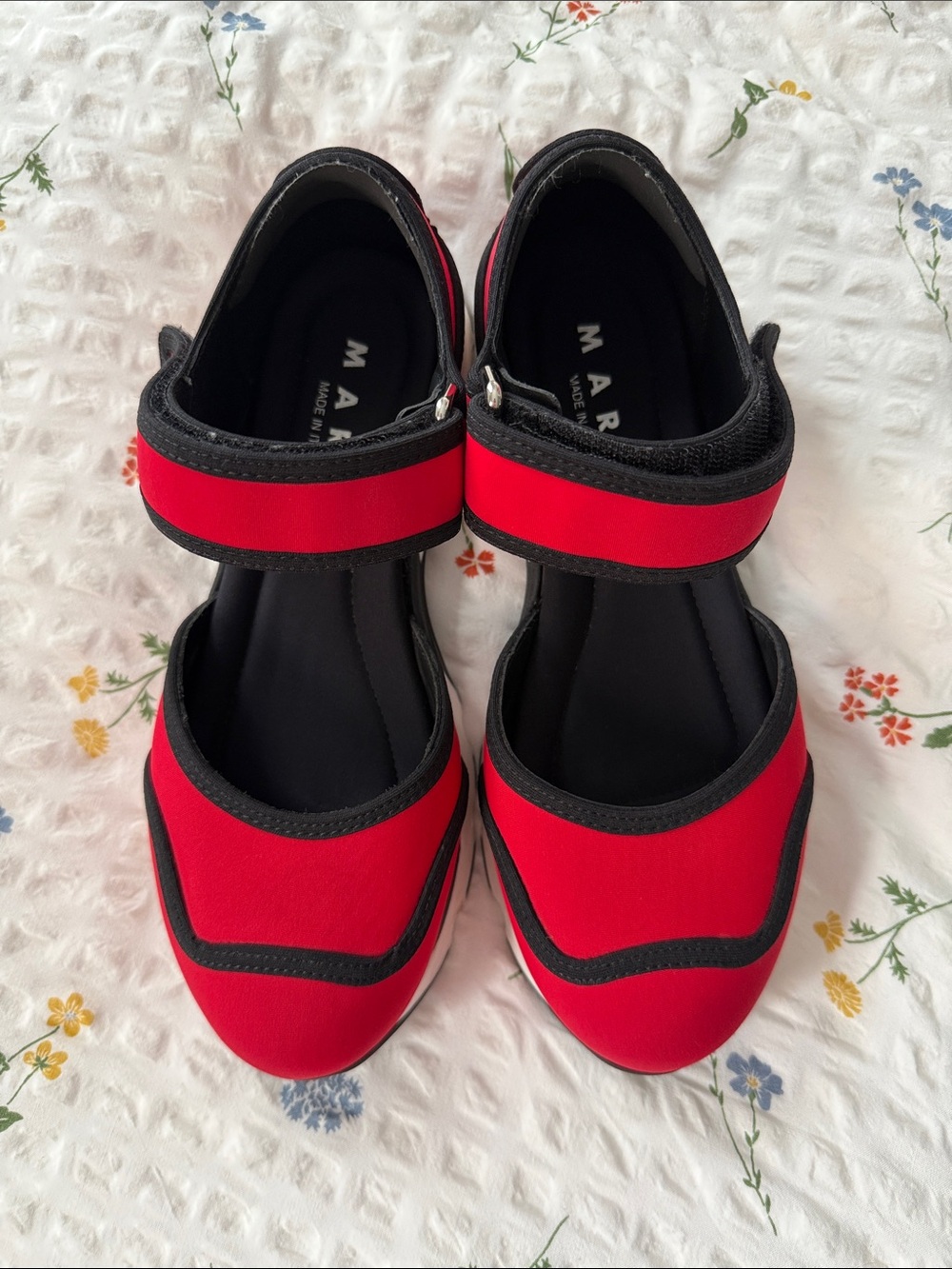 Marni Black and Red Mary Jane Sneaker NWB